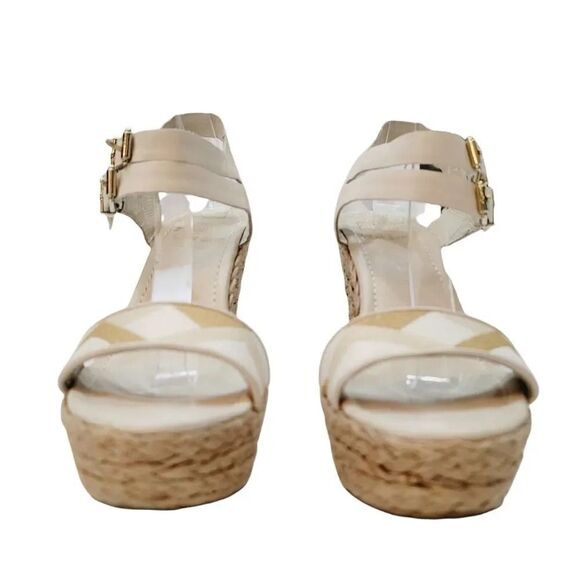 Elliott Lucca Guilia Leather Espadrille Wedge in Linen Multi Size 9 - Picture 8 of 15